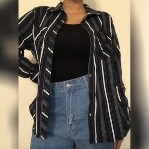 Vertical stripe button down
